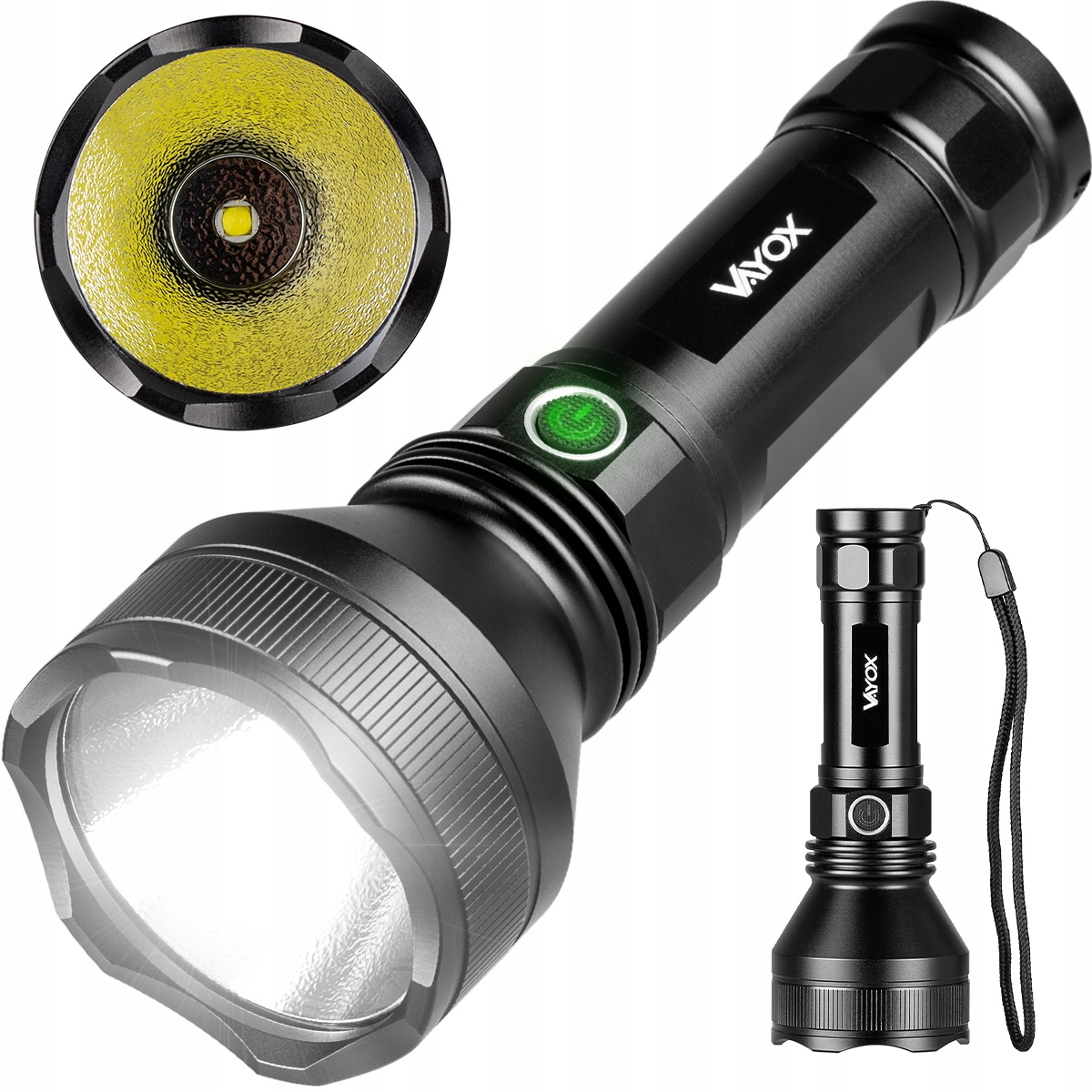 LATARKA LED TAKTYCZNA LAMPA PRO USB-C AKU VAYOX