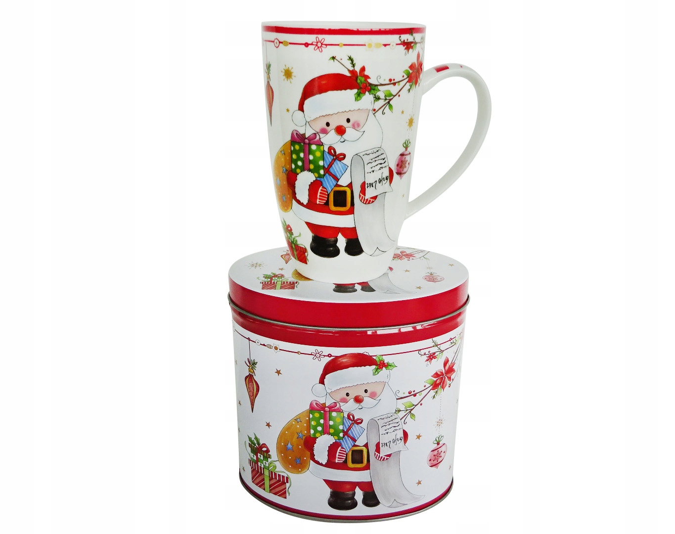 

Wysoki kubek puszka mikołaj święta