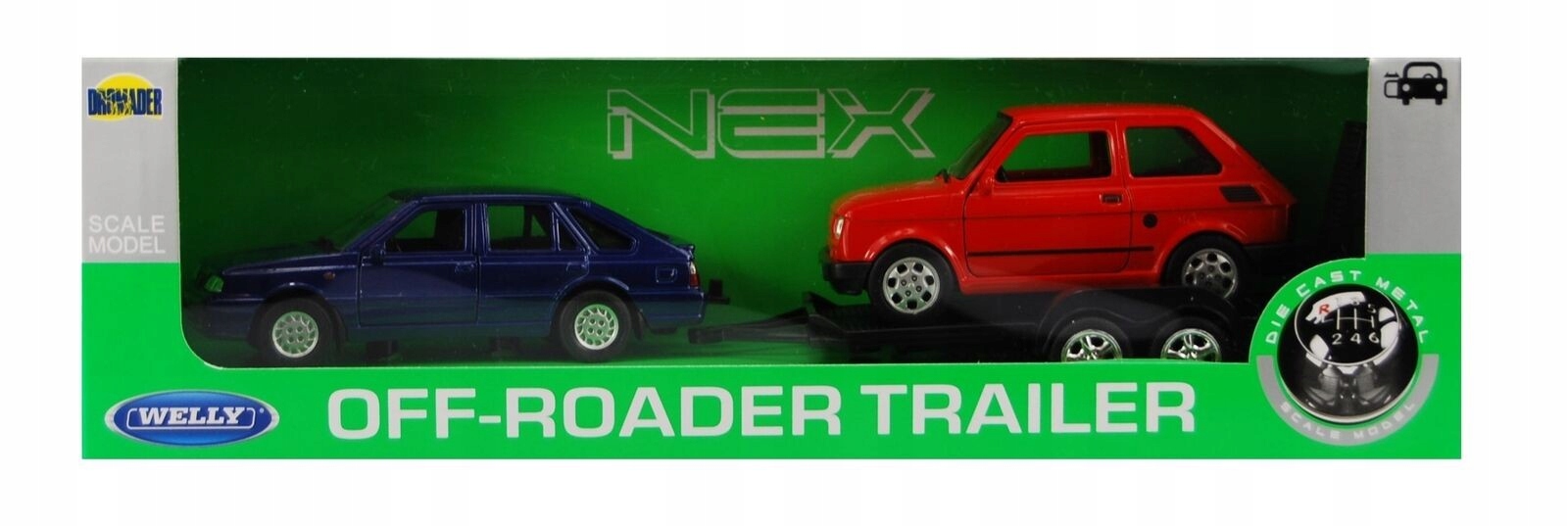 POLONEZ + FIAT 126P + LAWETA WELLY 1:34 Bohater brak