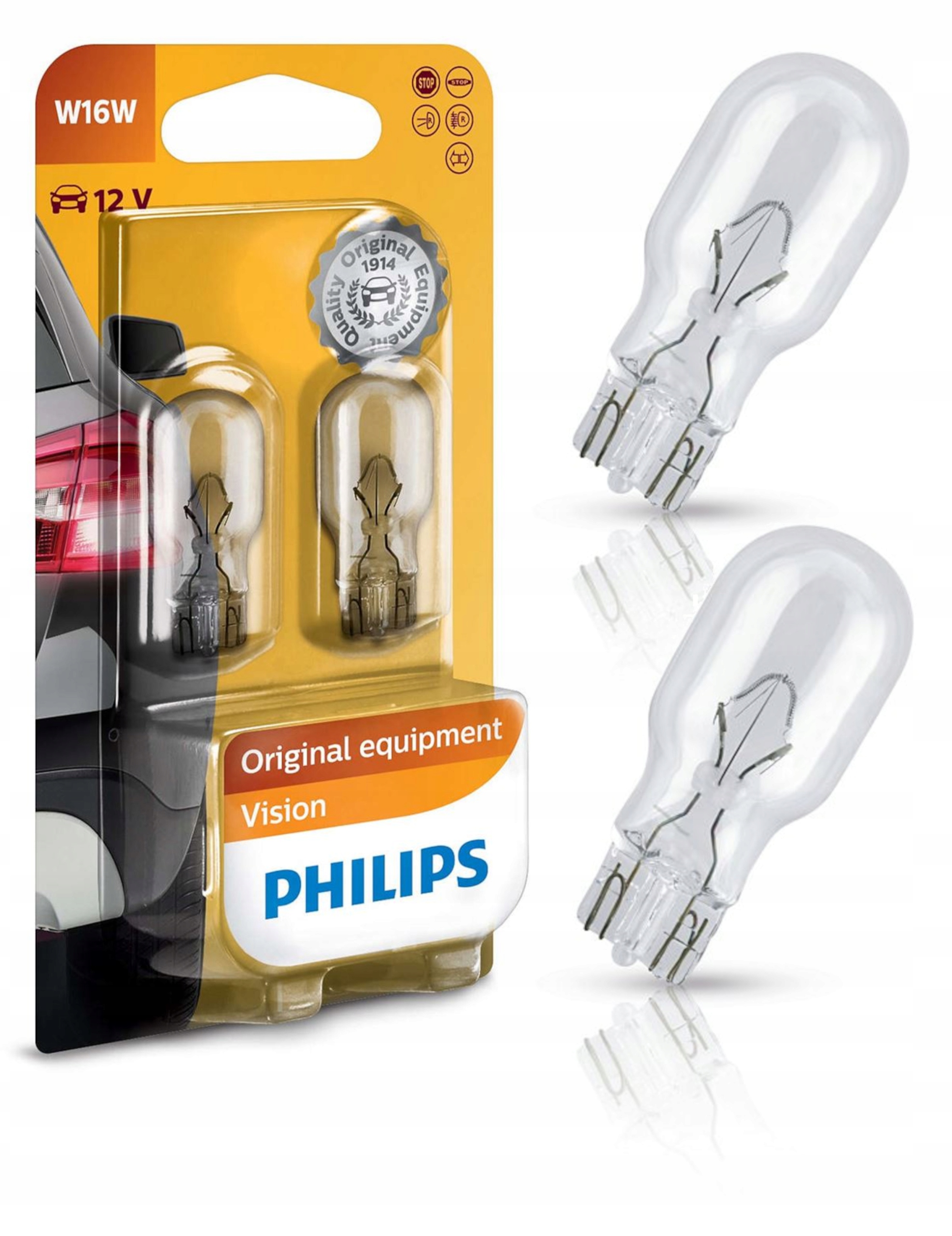 

Philips Żarówka W16W 12V 16W 12067B2 Vision 2SZT.