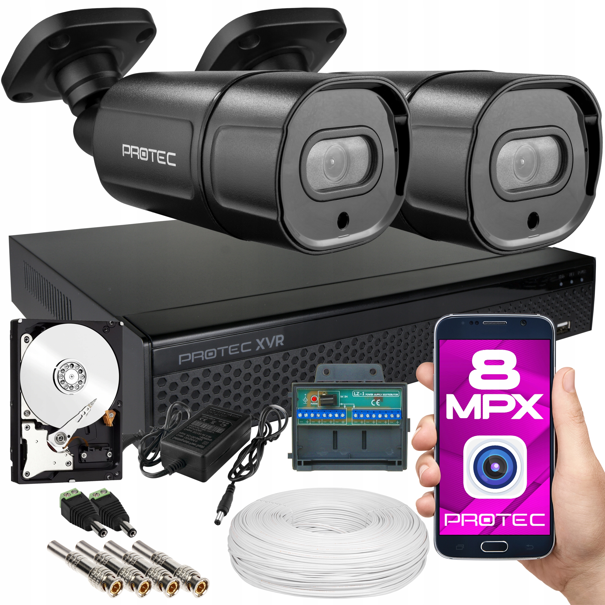 

Premium Zestaw Do Monitoringu 2 Kamery 4K Czarne