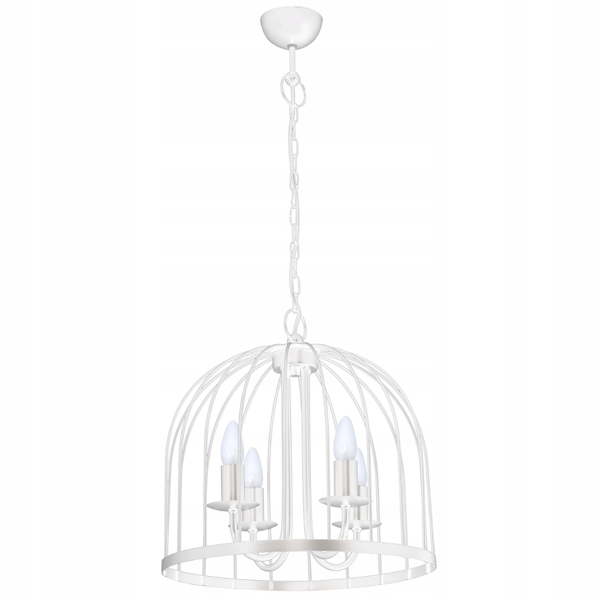 Závěsná svícnová lampa bílá kulatá 40 cm do ložnice Luminex