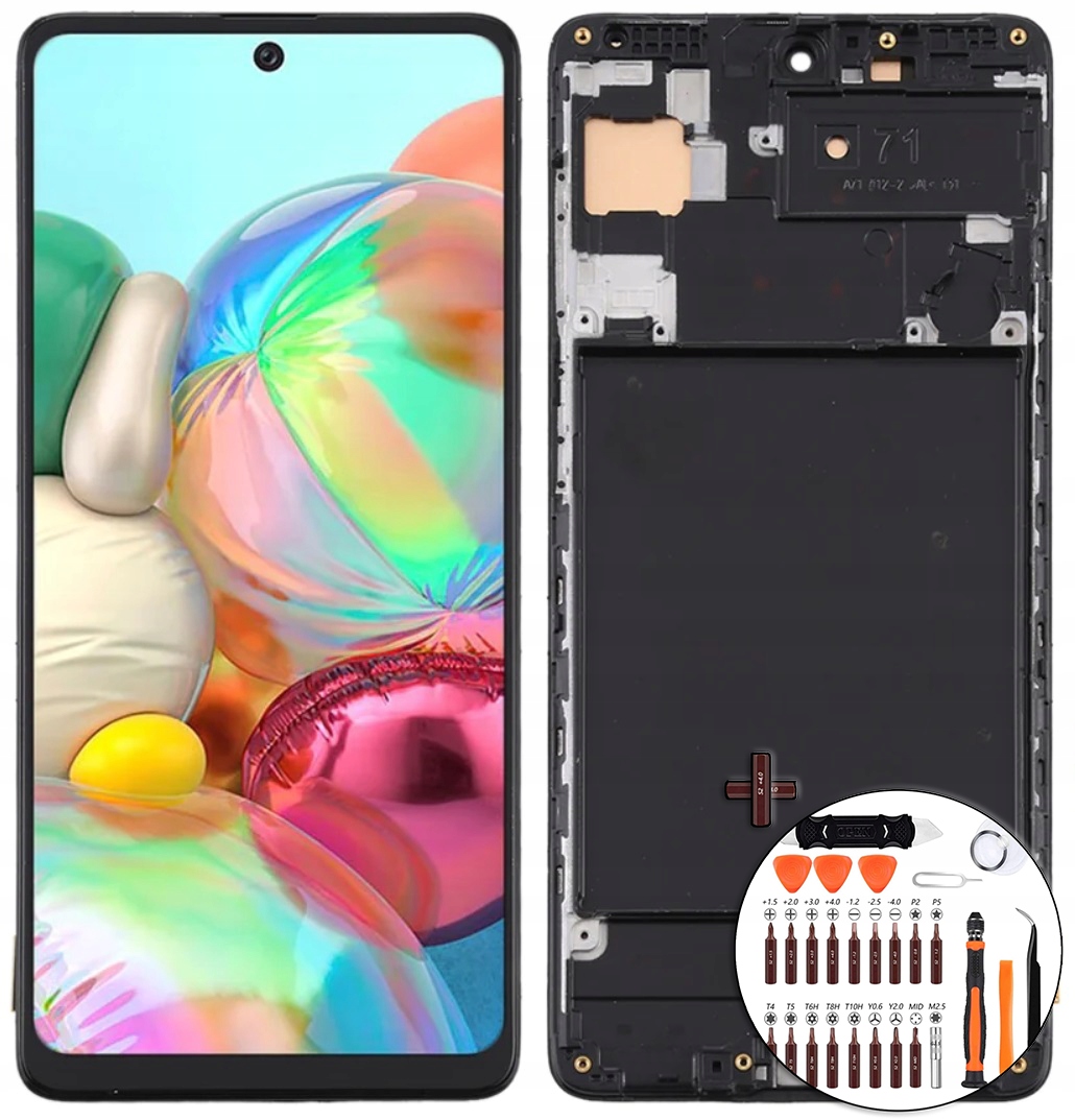 LCD displej s dotykem pro Samsung Galaxy A71 Incell Rámeček sada nářadí