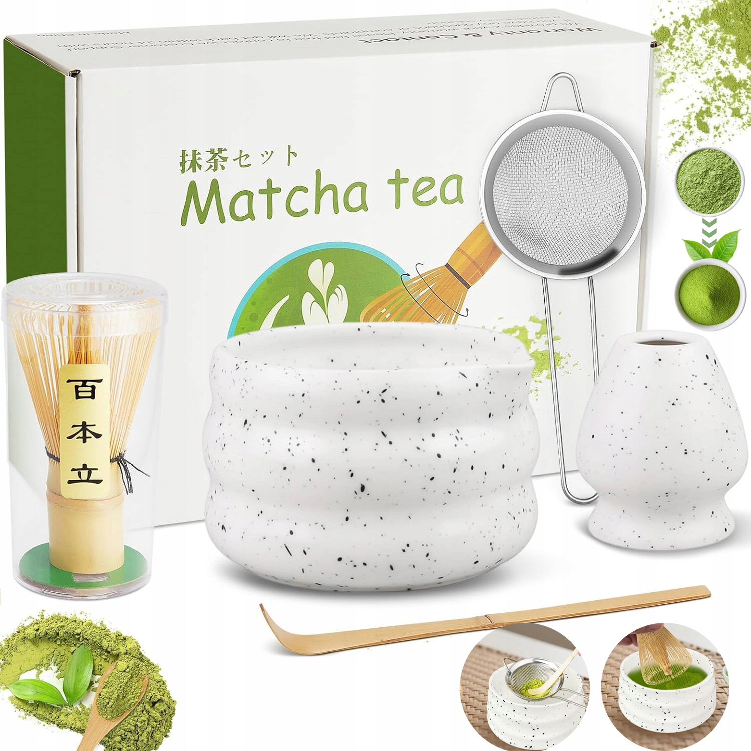 5 X Dárková Sada Na Čaj Matcha Sada Na Přípravu Čaje Matcha Keramika