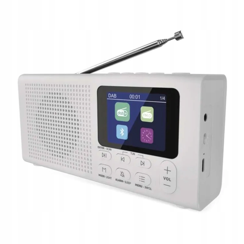Emos přenosné rádio s Bt, Dab/dab+/fm bílá