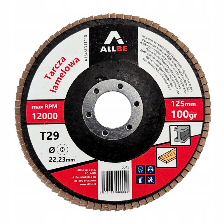 10SZT TARCZE LAMELOWE LISTKOWE 125MM P100 METAL Marka inny