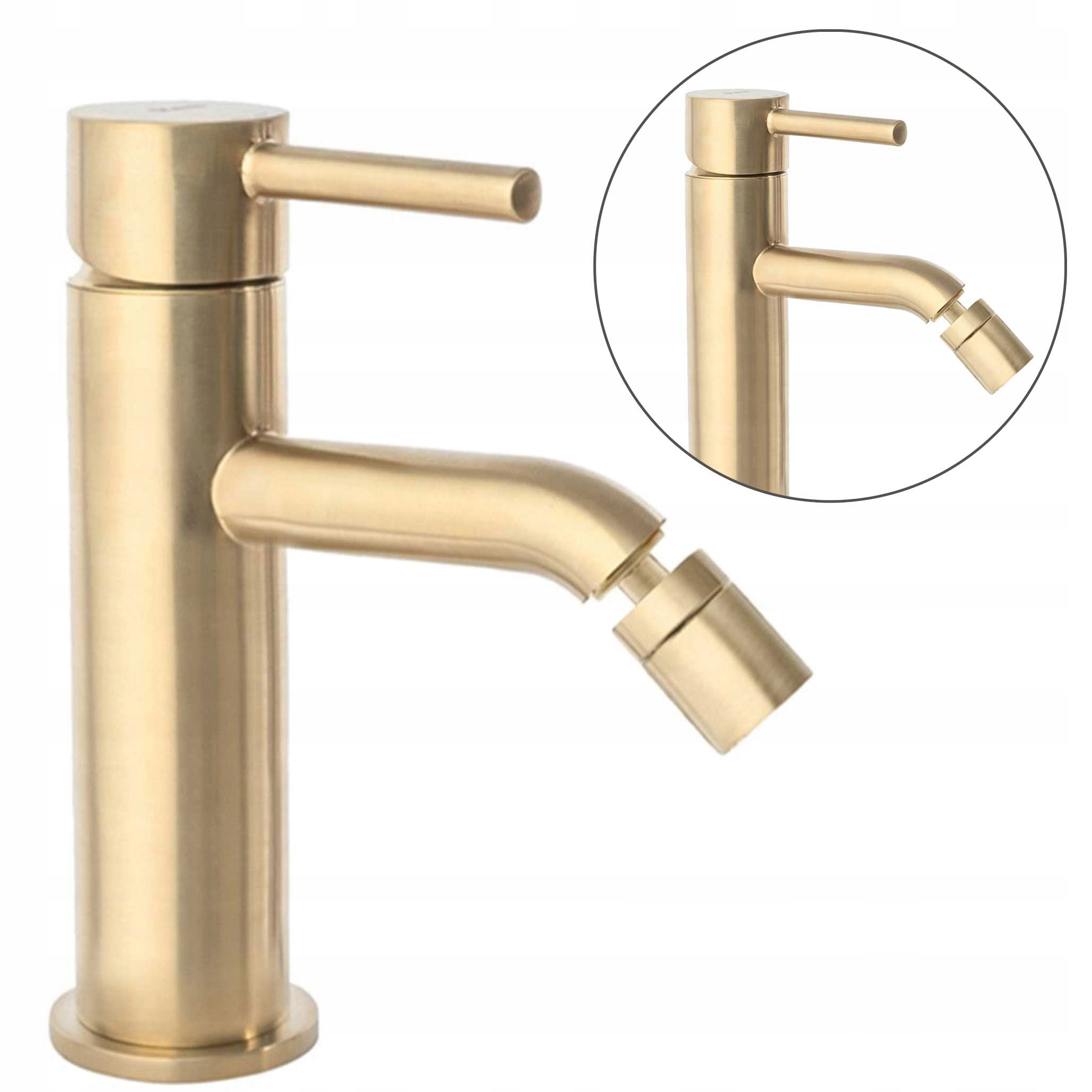 Bidetová batéria zlatá, páková Rea Lungo, brúsené zlato matná zlatá