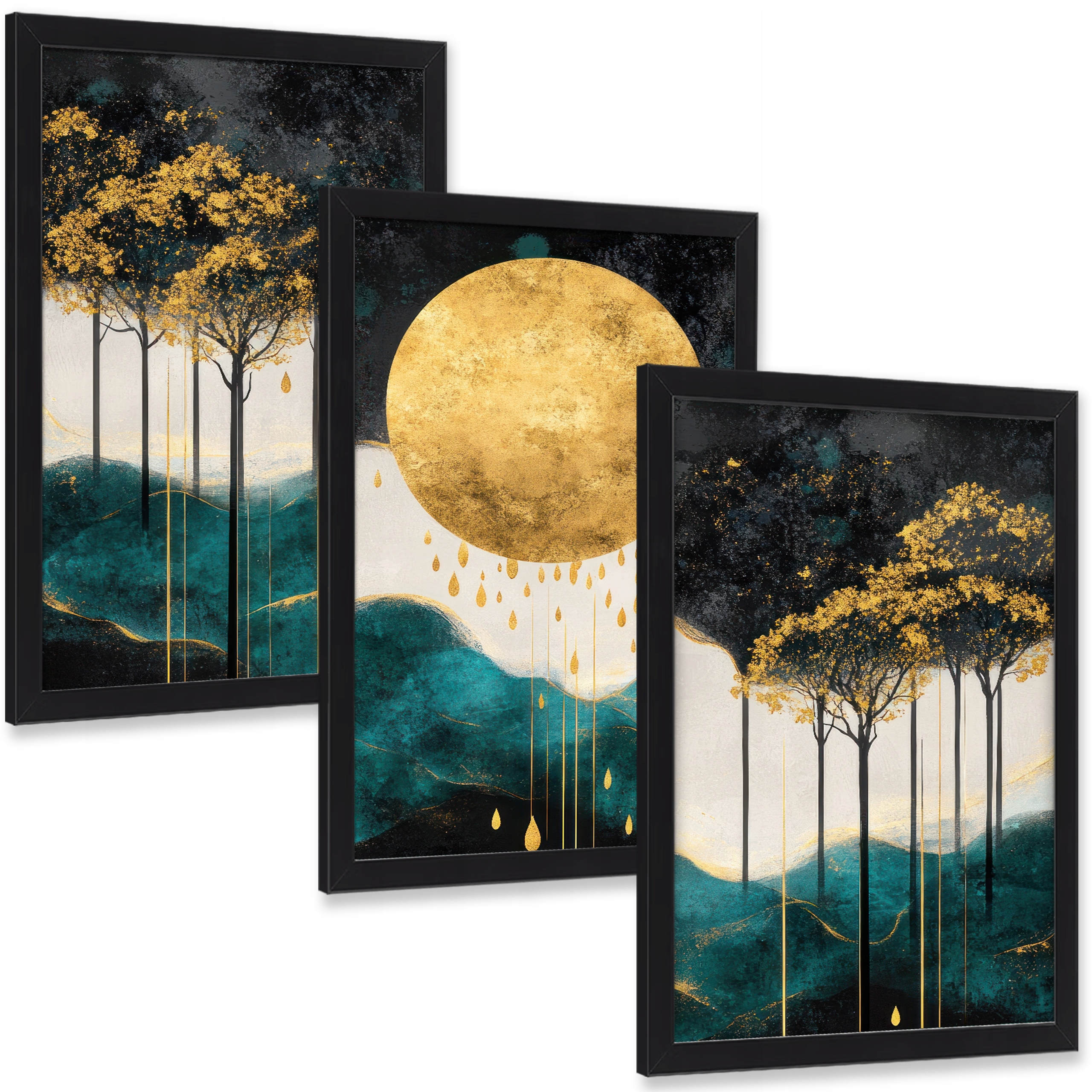 Obrazy na stenu Abstraktné zlato-čierne moderné umenie 30x20 cm