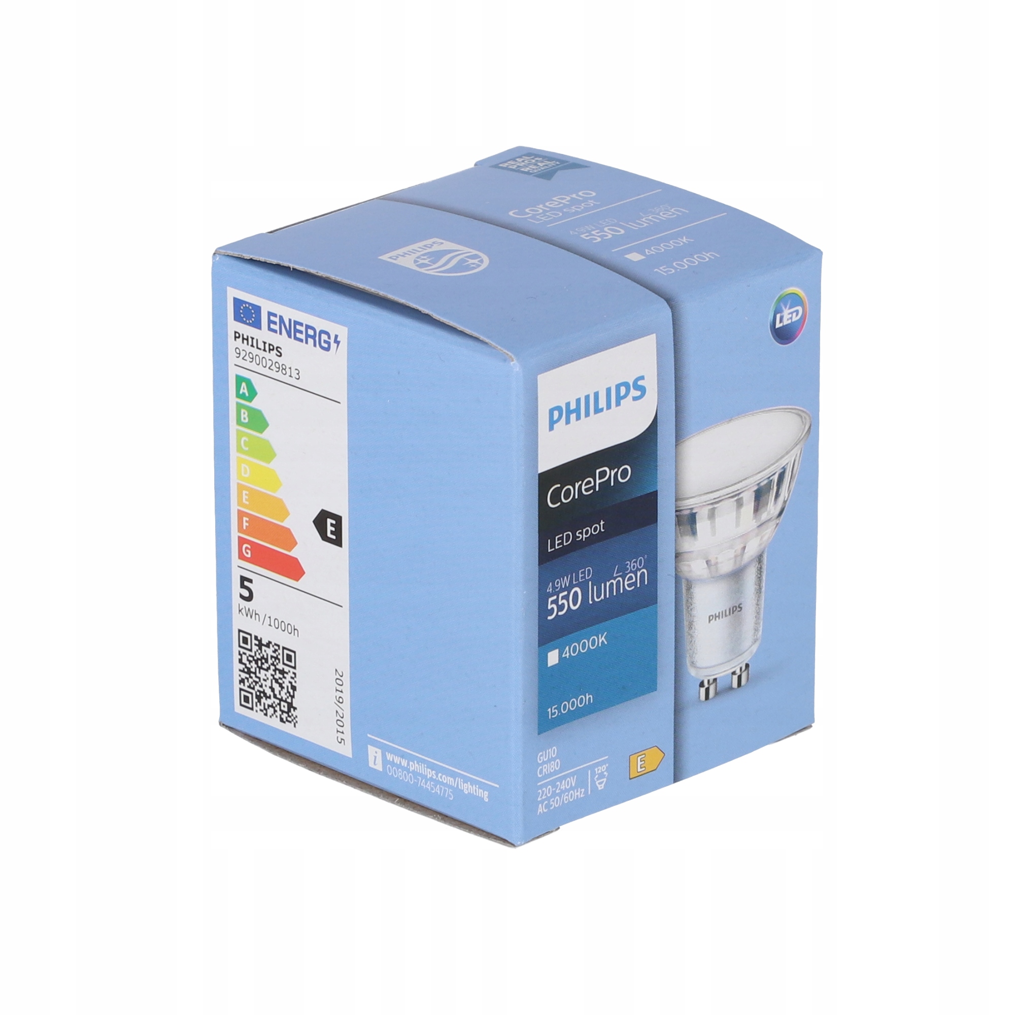 ŻARÓWKA LED GU10 4,9W 4000K neutralna biała 120° 550lm PHILIPS Kod producenta 871951430865700