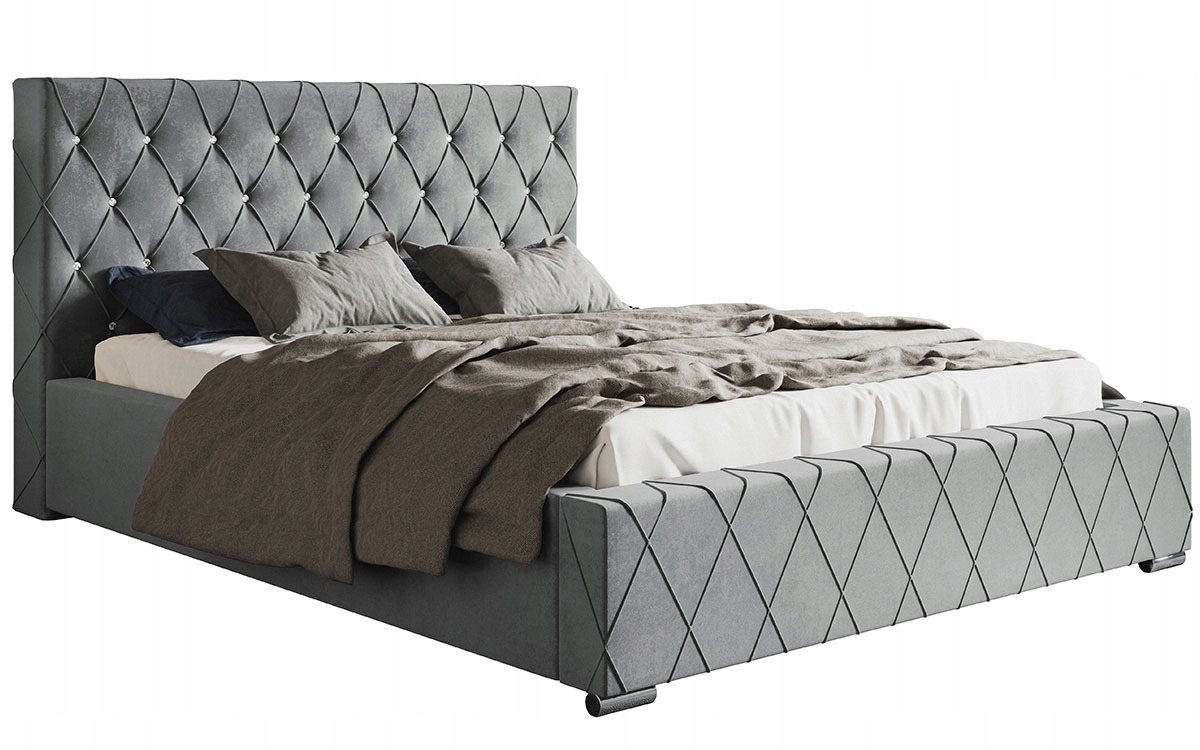 Łóżko LUX4 160x200 stelaż pojemnik kryształki