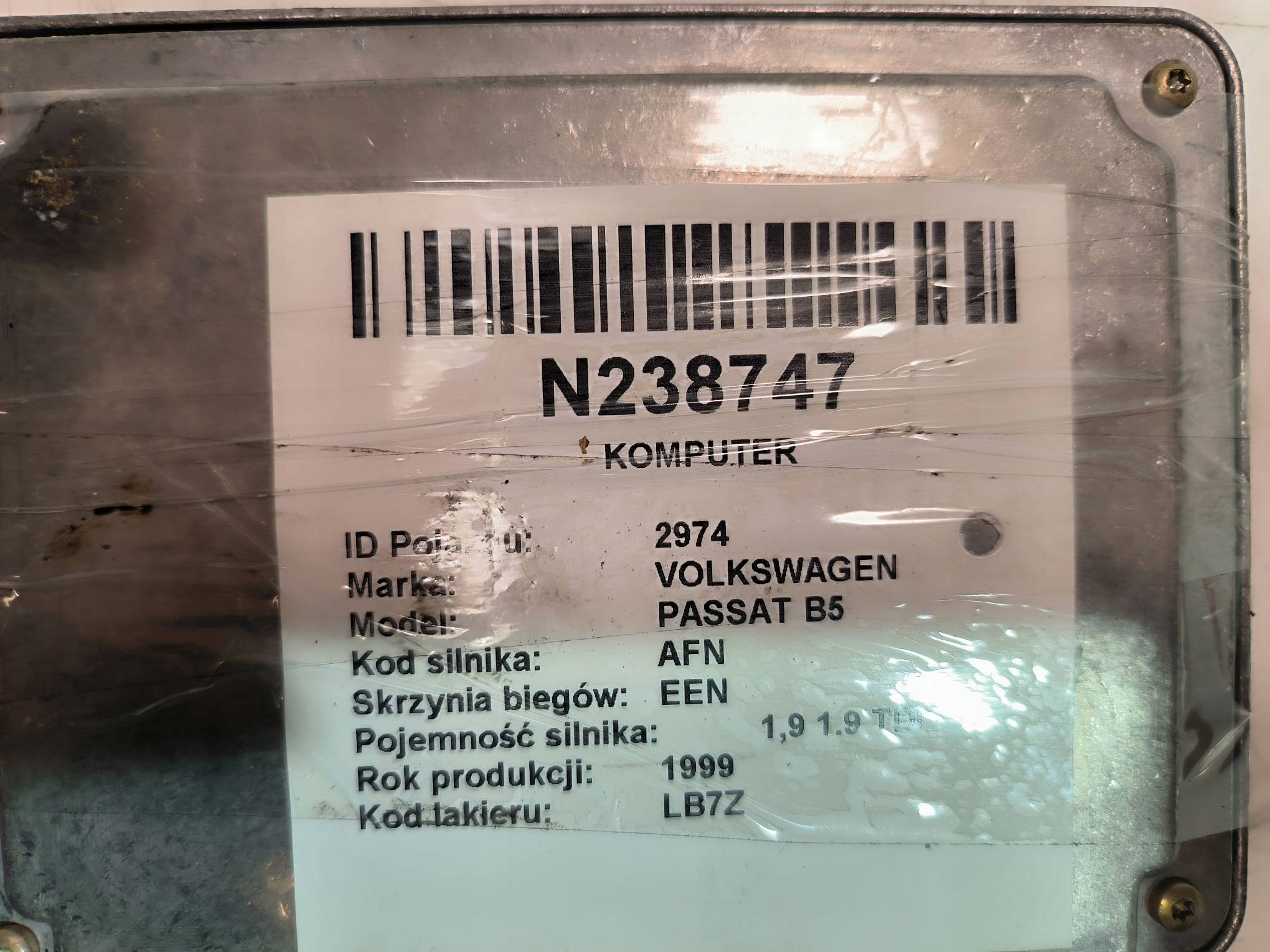 computer 038906618FE VOLKSWAGEN PASSAT B5