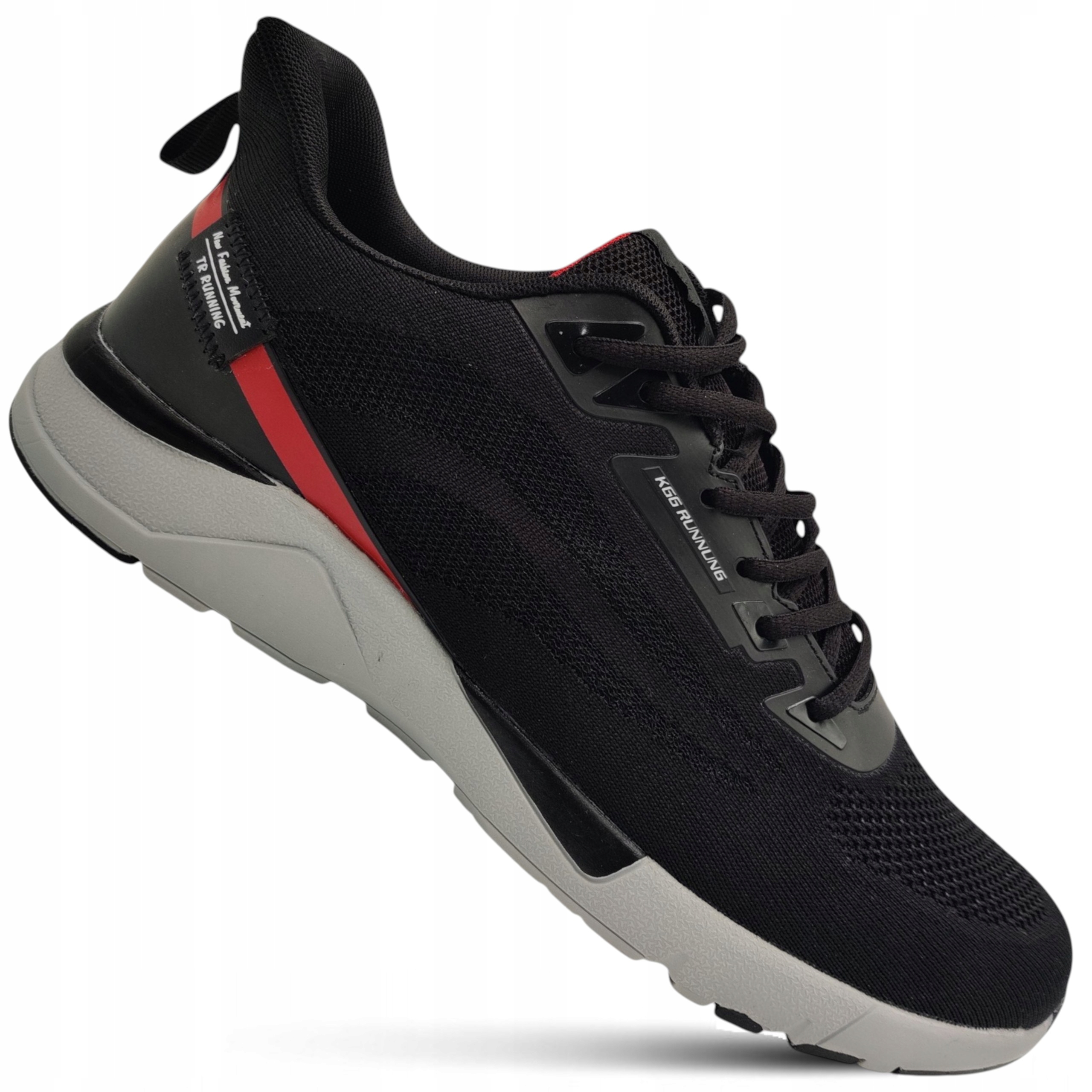 Buty Męskie Sportowe Czarne Lekkie Do Pracy Siatka Sneakersy r47