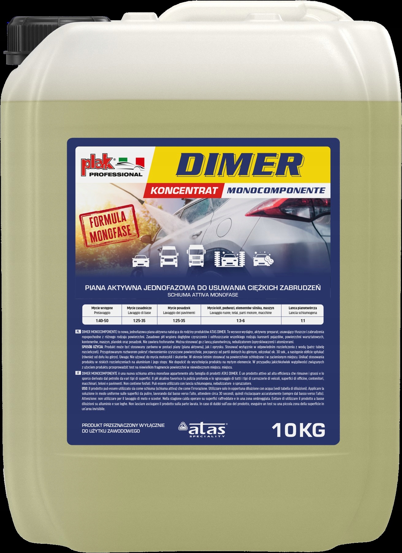 Dimer Eco Monocomponente 10KG Koncentrát Aktivní Pěna ATA045896 Pars
