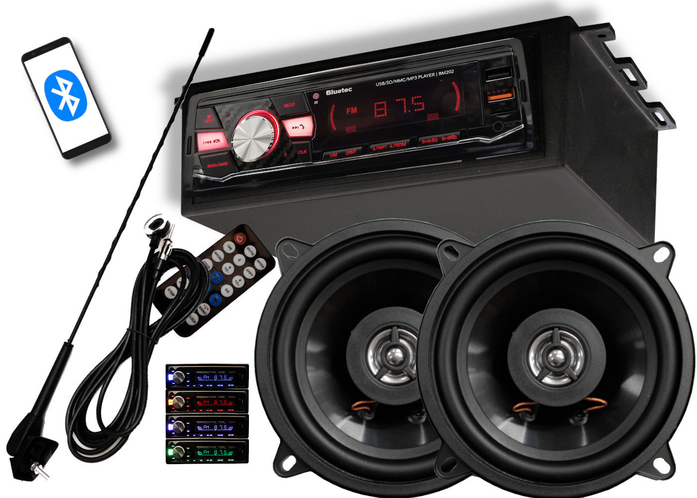 autorádio Bt Usb Aux reproduktory 13 Antena