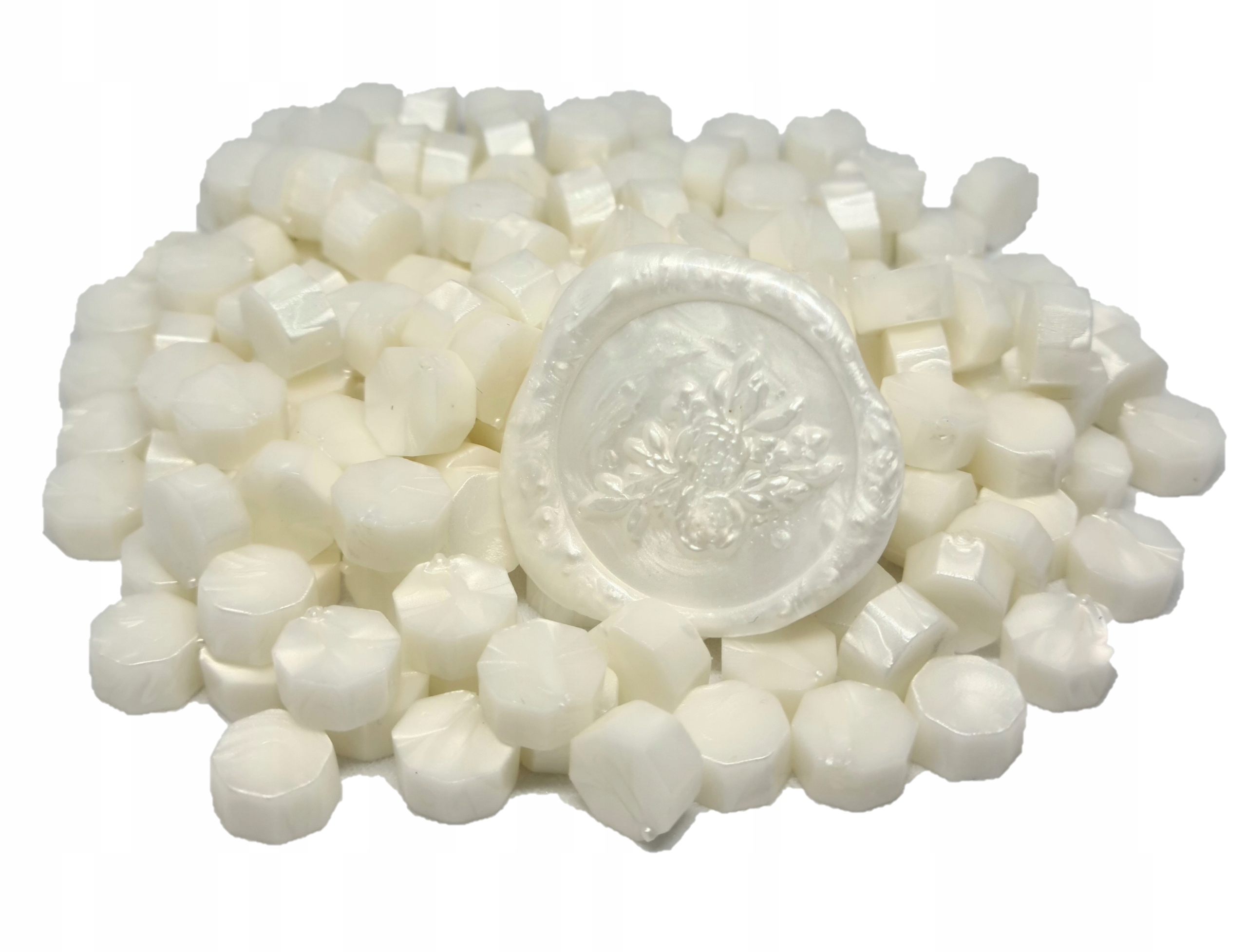 Lak wosk do stempli lakowania PERŁOWA BIEL 100szt