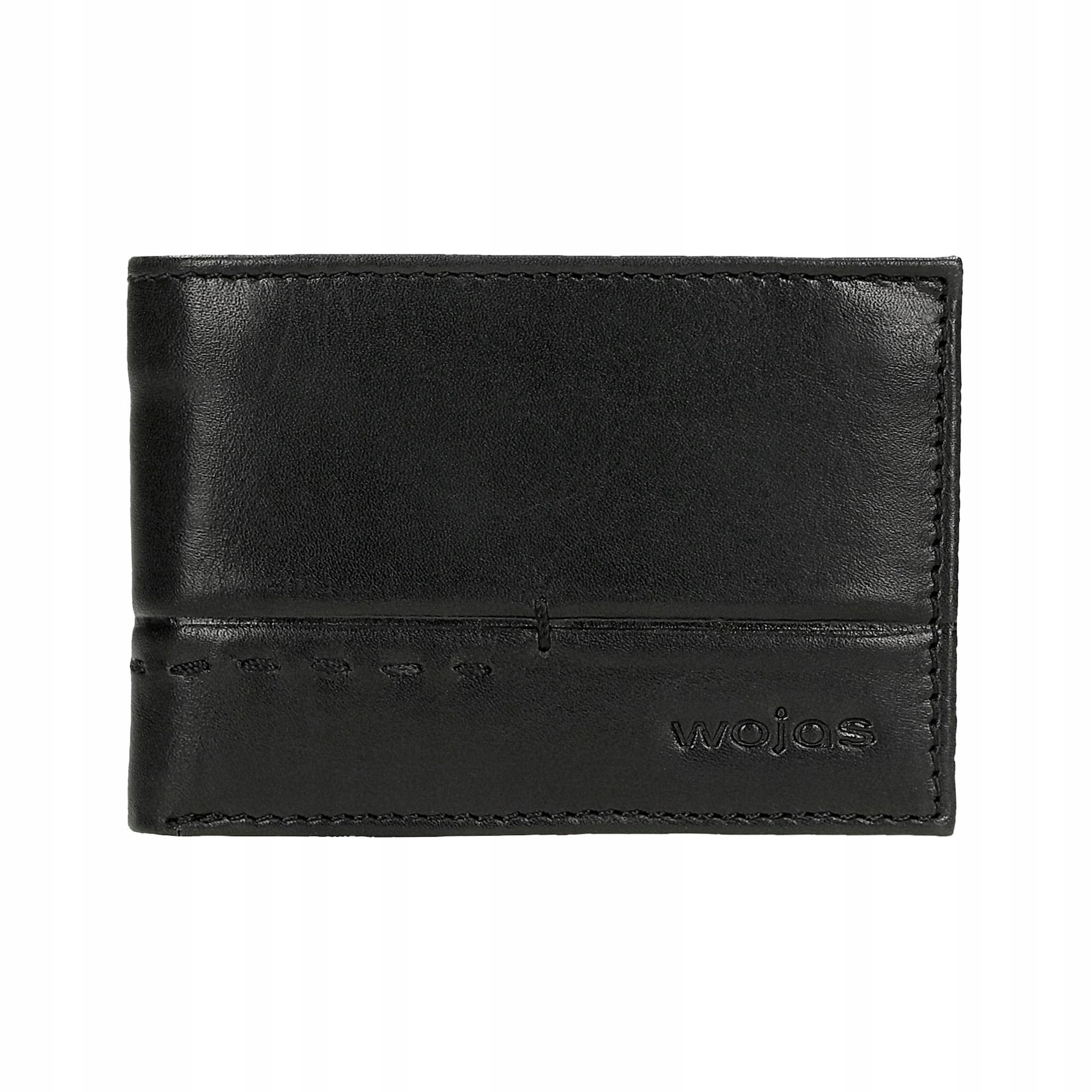 Portfel Męski Skórzany poziomy modny solidny Skóra Naturalna czarny Wojas