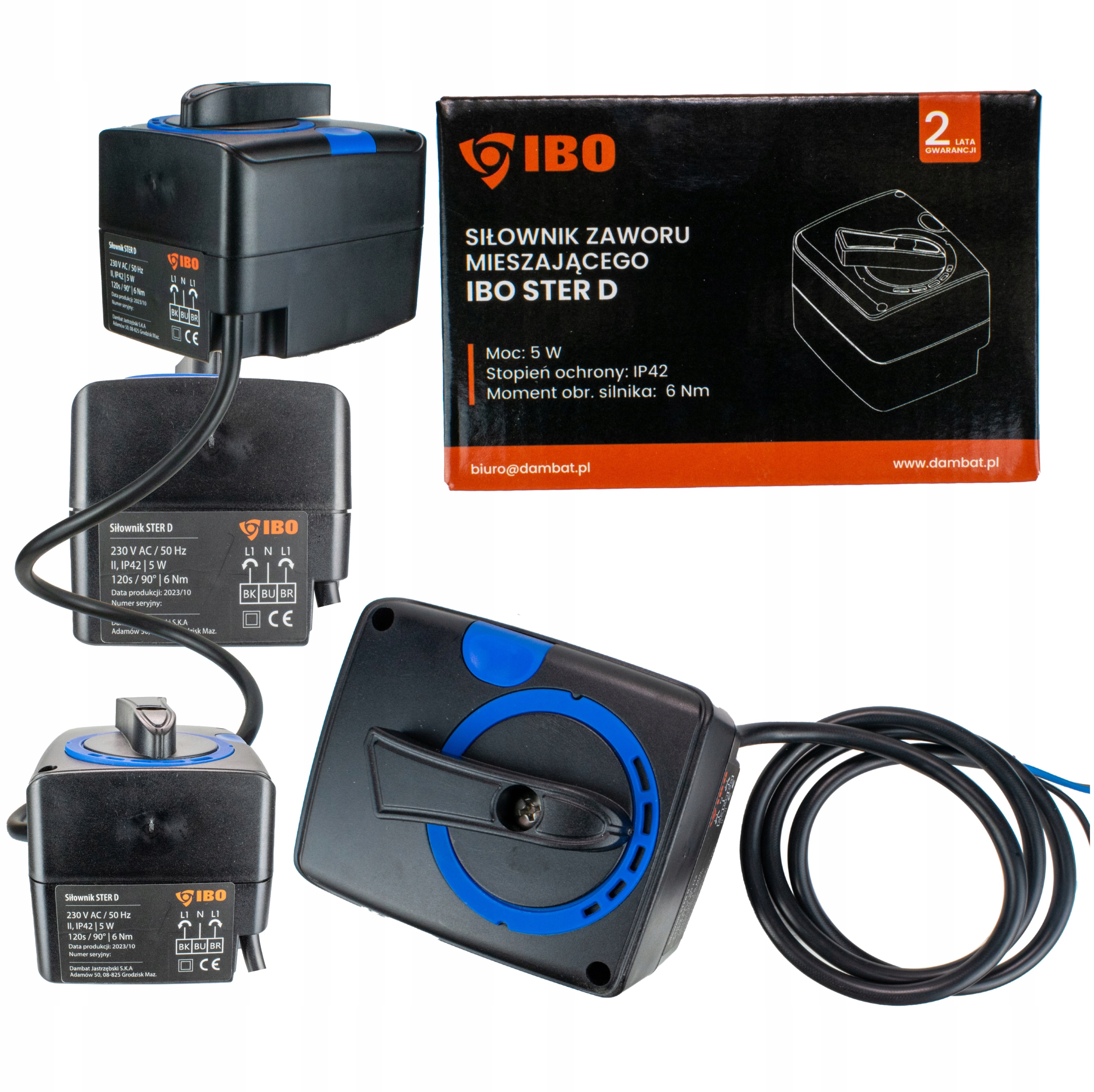 Pohon zmiešavacieho ventilu 3 Bodový Ibo 120s 6Nm 230V Ovládač Adaptér