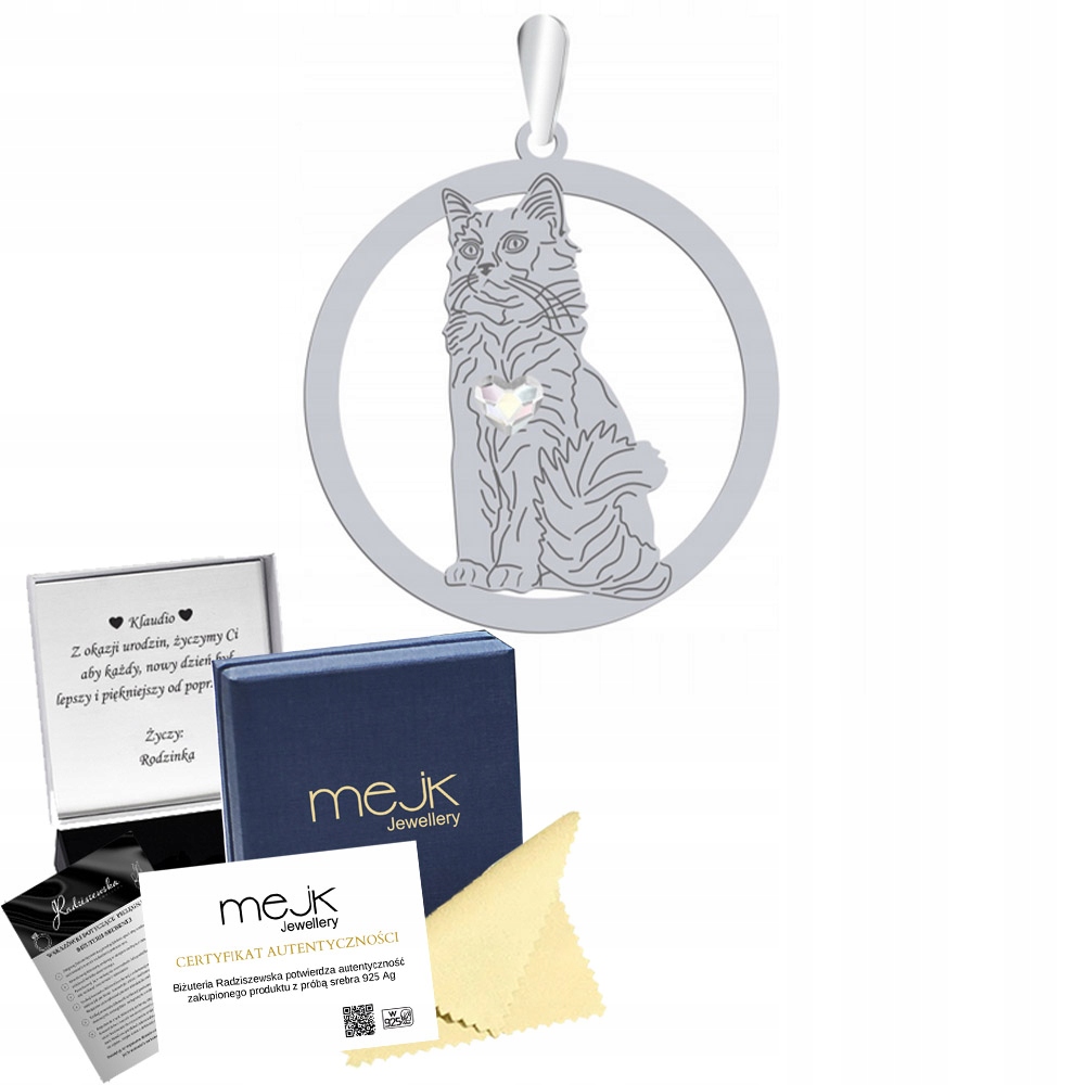 Stříbrný přívěsek Kočka Afrodity 925 Dárek Šperky Žena Gravírování Bonus