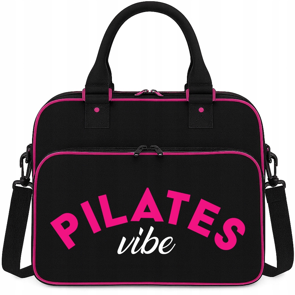Černo-fuchsiová Taška Pilates Vibe Pro Posilovnu Trénink Joge Fitness Pilates