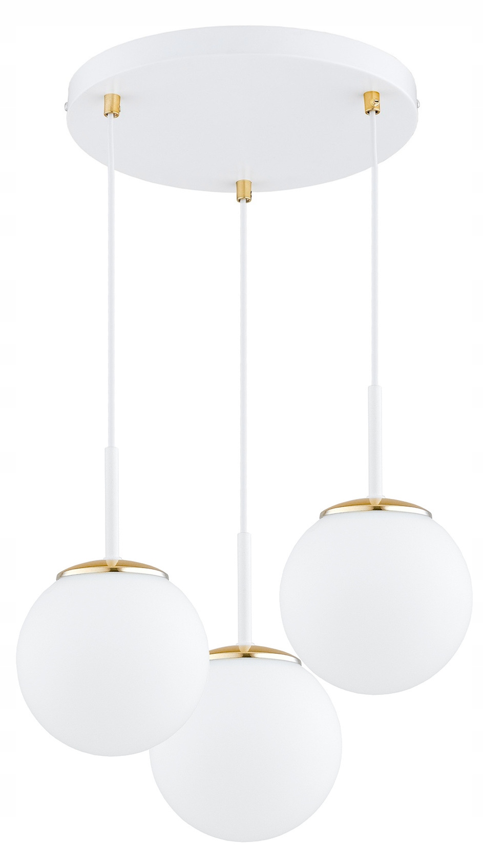 Lampa Wisząca Sufitowa Żyrandol Biała Szklane Kule Led E27