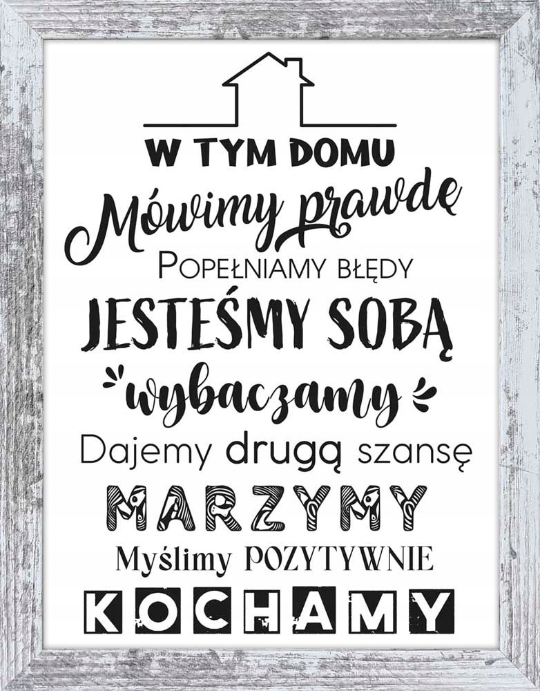 

Nowoczesne Obrazy Z Napisami Na Ścianę W Ramie