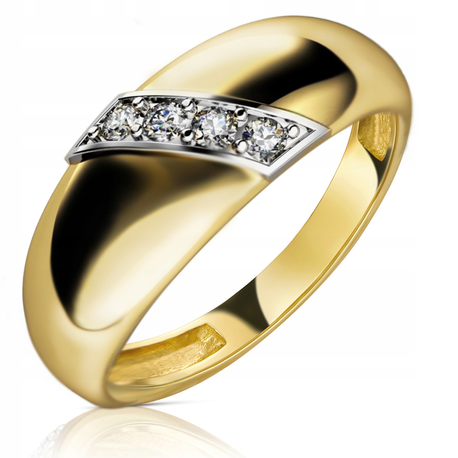 

Złoty Pierścionek Zaręczynowy 333 8K Cyrkonia r22