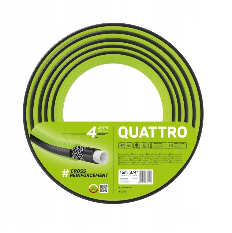 Wąż ogrodowy 3/4'' 15m CELLFAST QUATTRO 10-074