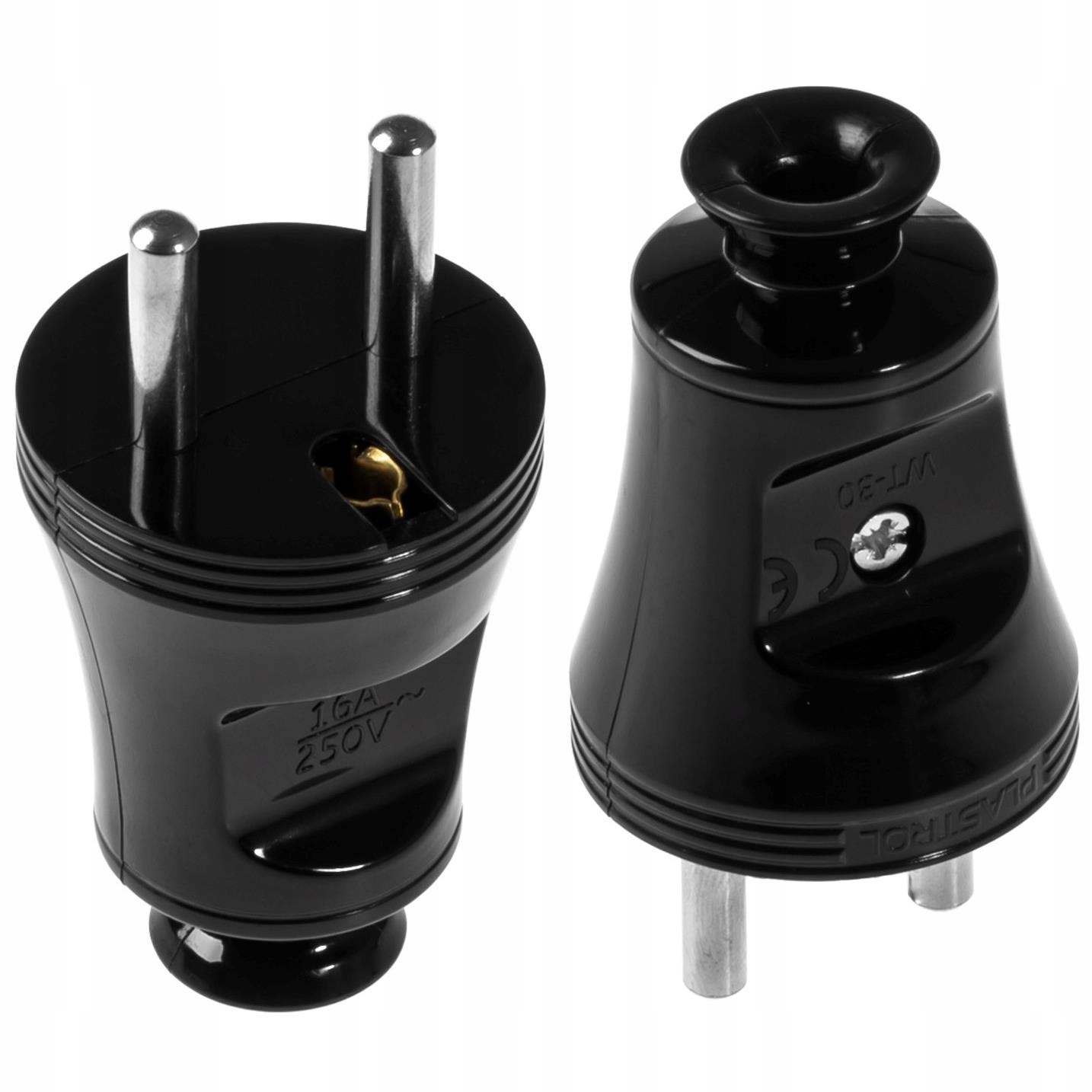 

Wtyczka prosta 16A 250V 2P+Z czarna WT-30/CZARNY