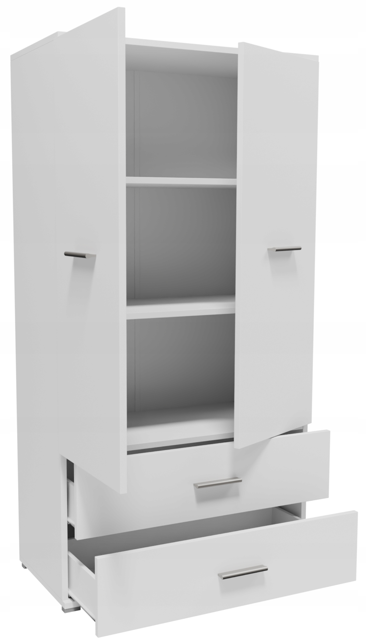 Skříň CR3-ST2 bílá, regál se zásuvkami, sloupek, skříňka s policemi na oblečení