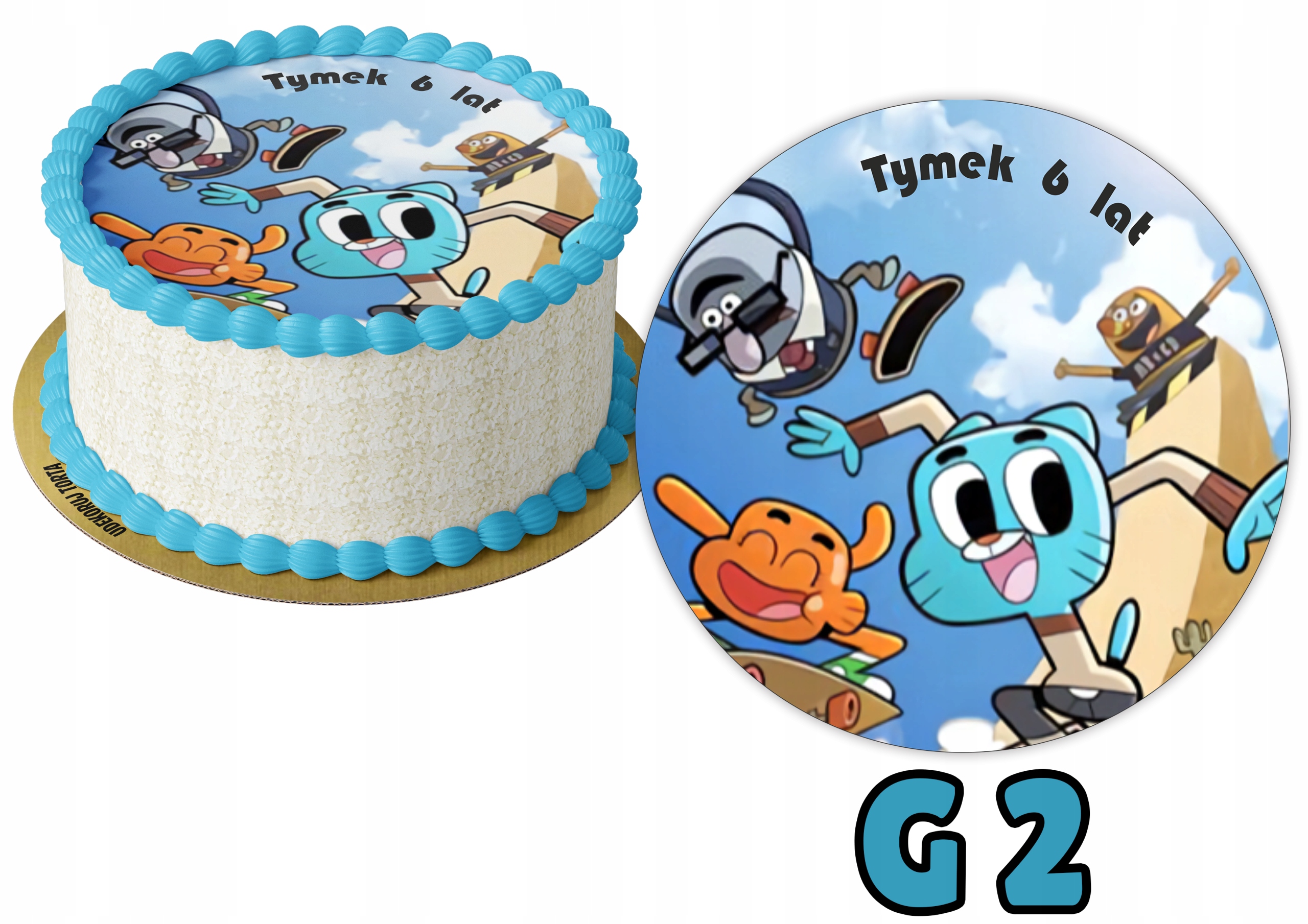 OPŁATEK NA TORT GUMBALL+ IMIĘ I WIEK Marka inna