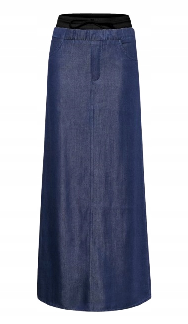 Gestuz Tmavě Modrá Sukně Maxi Jednoduchá S Vázáním Lyosell 40 Kwd