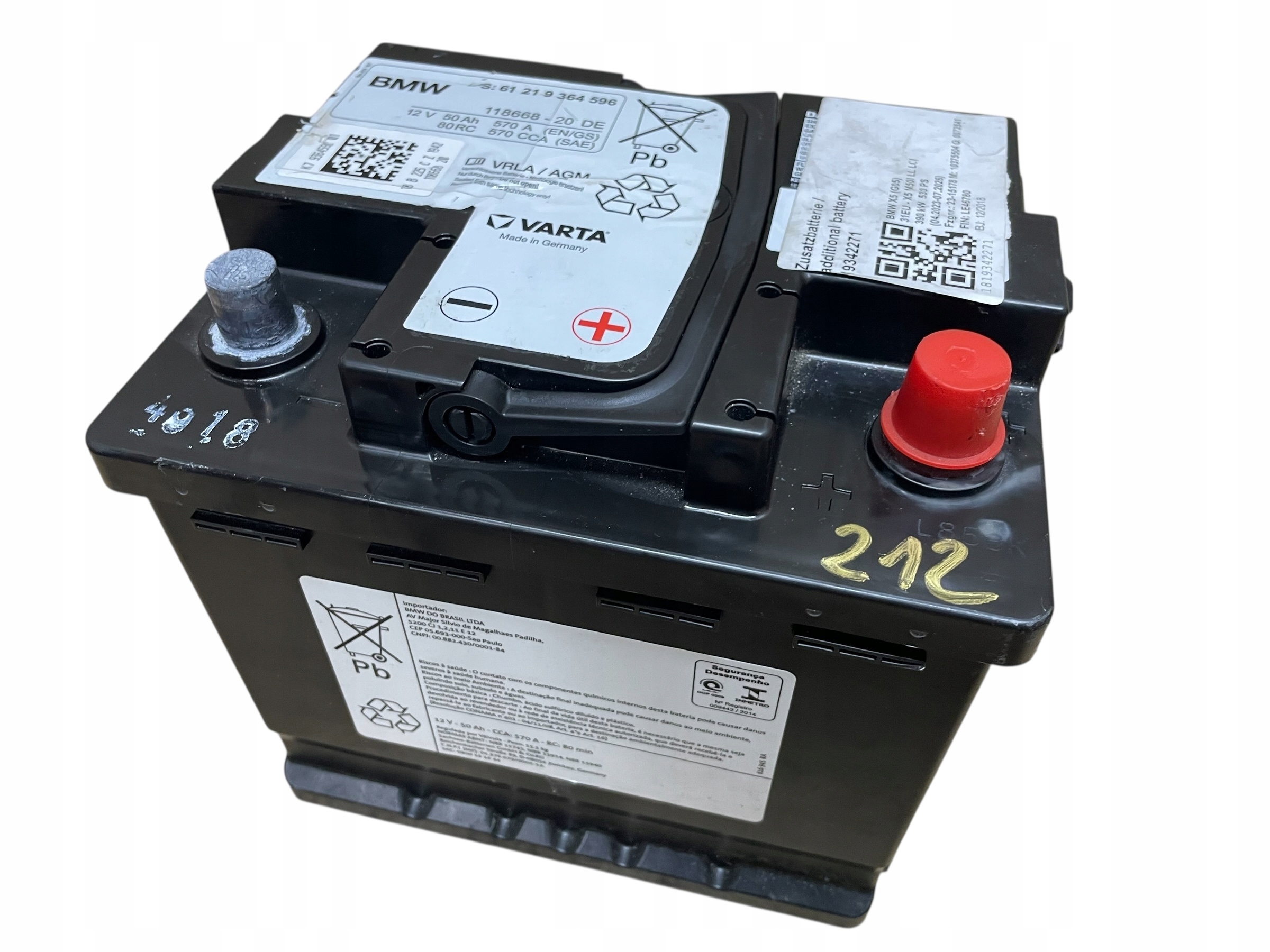 batteria AGM START-STOP 12V 50AH 570A BMW / MINI 2018R originale