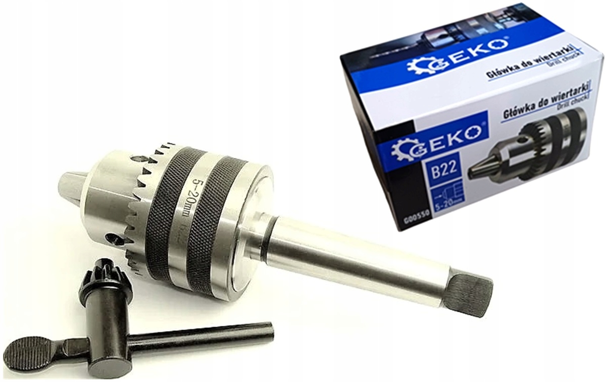 Geko Główka do wiertarki 5-20 B22 kluczyk(12)