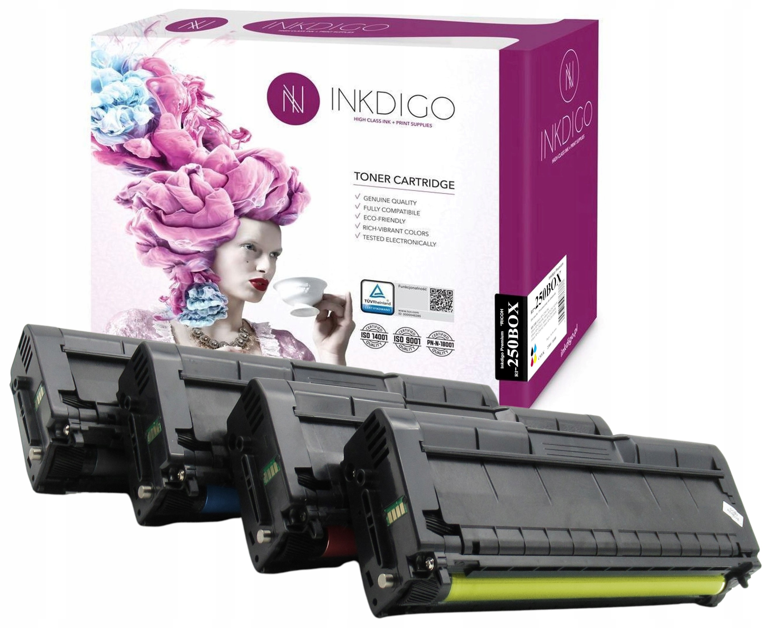 4x Toner XL Pro Tiskárnu Ricoh Sp C250 C260 C261