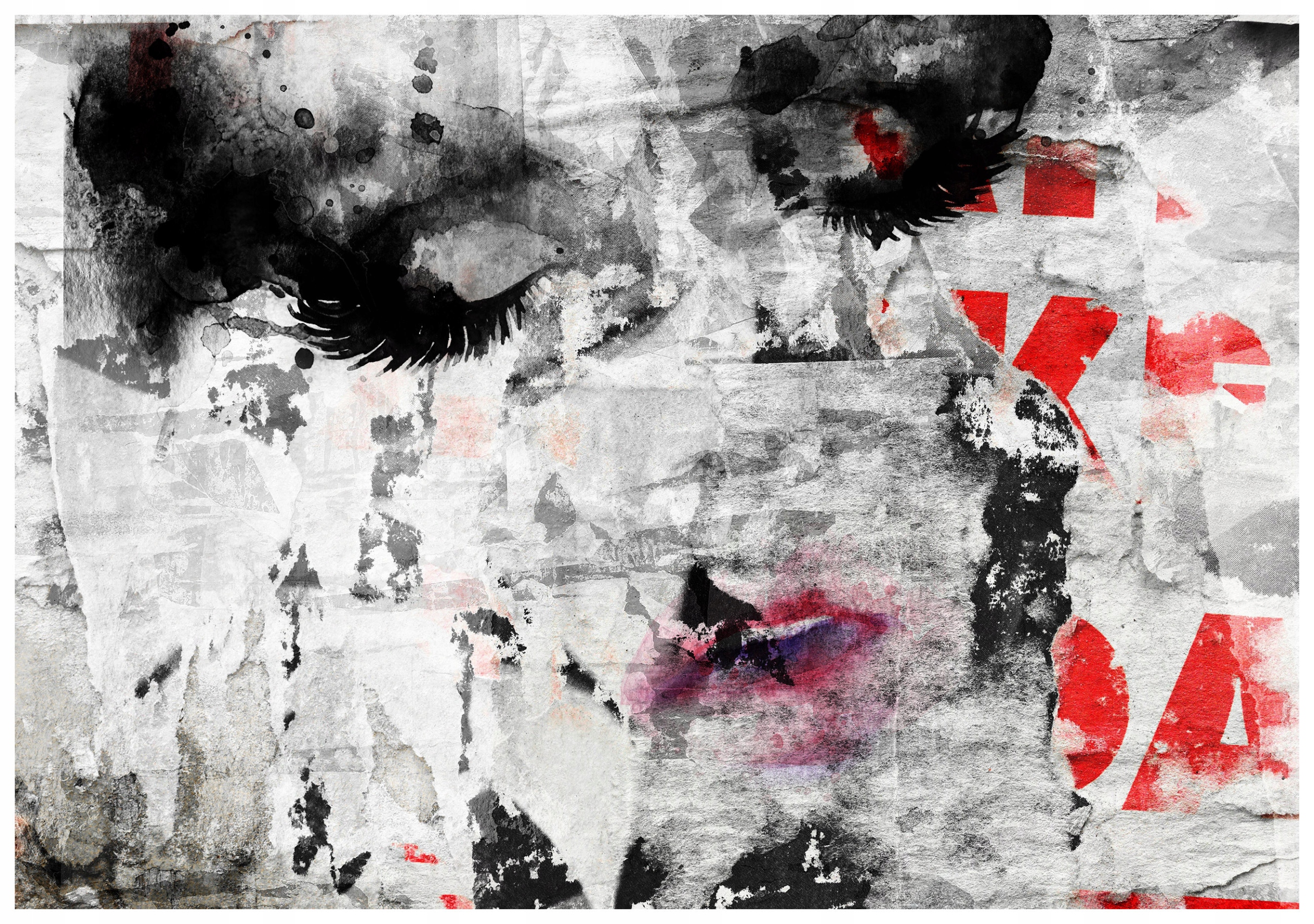 Fototapeta Abstraktné tváre textúry portrét 416x254 Abstrakcia lepidlo