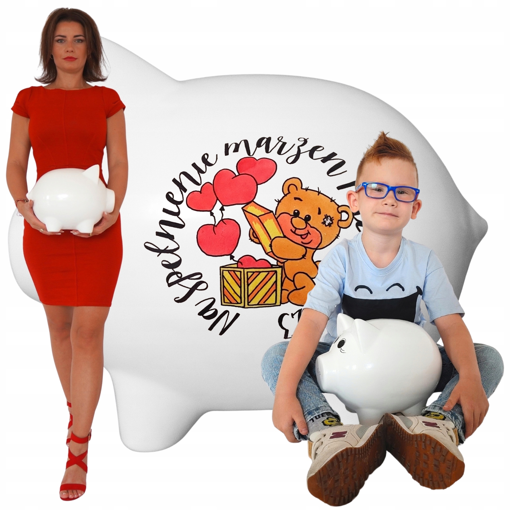 Pokladnička s jménem Personalizovaná velká XXL Keramická rozbitá Gigant