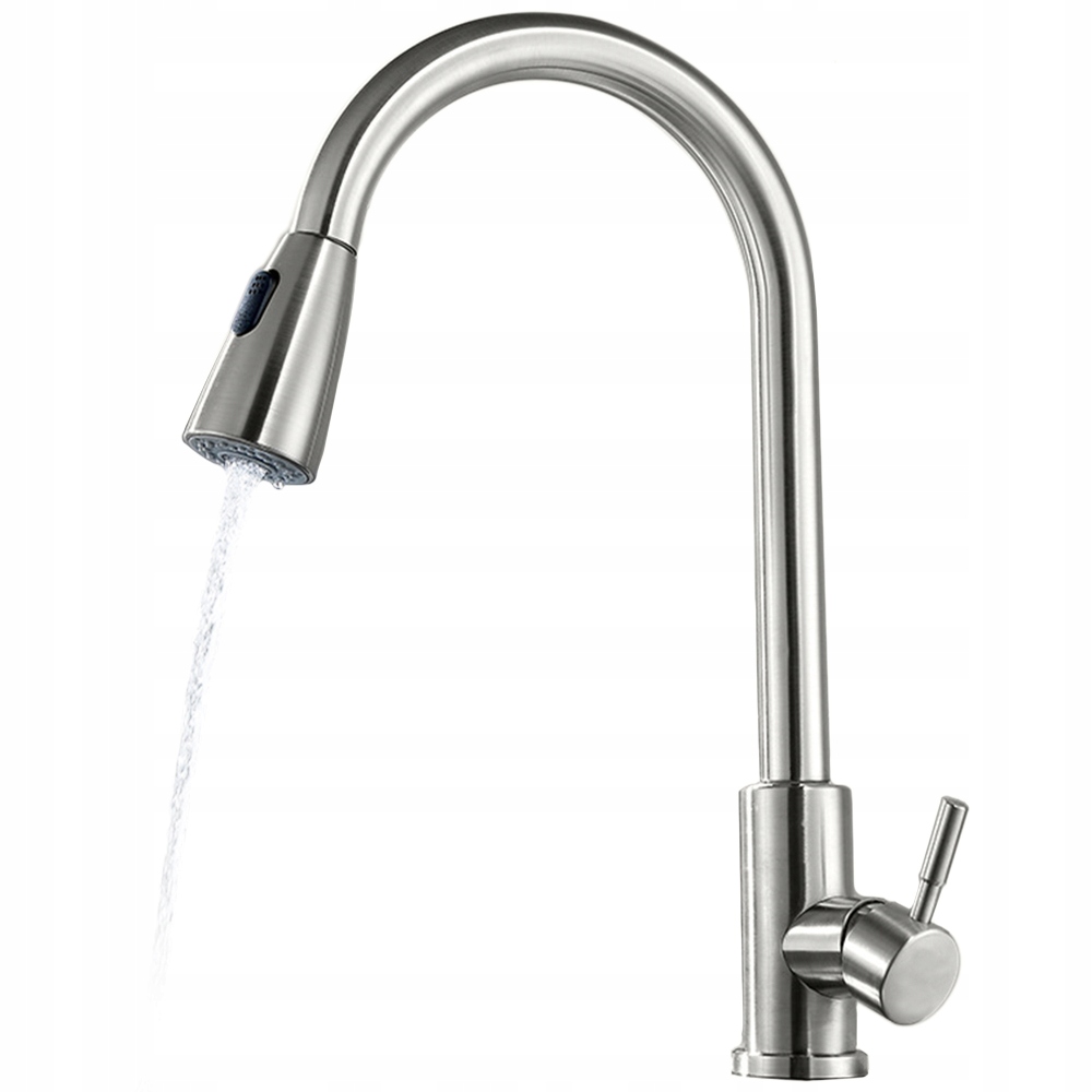 Bateria Kuchenna Wyciągana Wylewka Zlewozmywakowa Stalowa Kran 2F