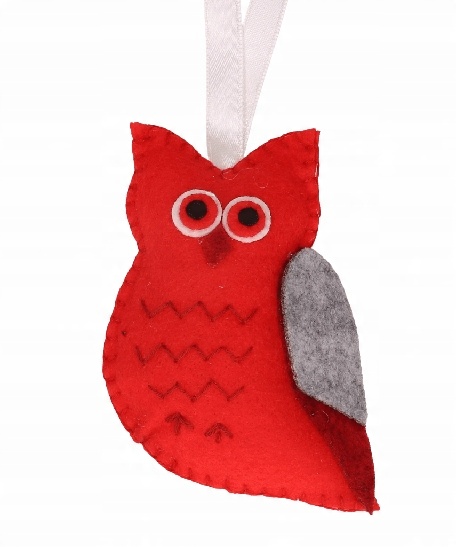 

Sowa czerwona zawieszka z filcu 11cm