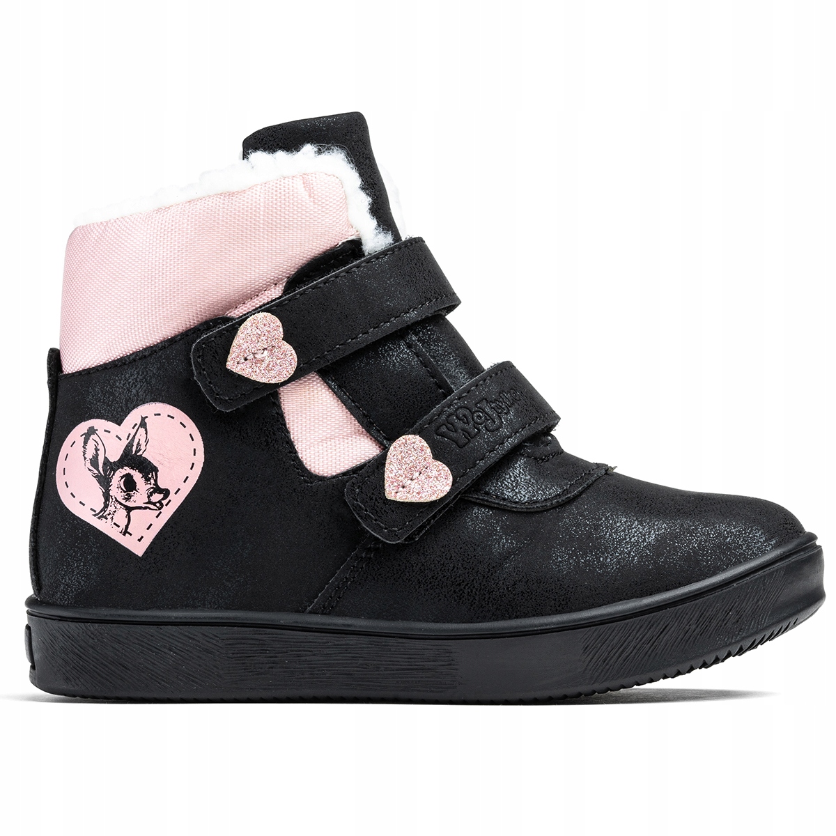 Trzewiki dziewczęce OCIEPLANE kożuszek piękne botki na RZEPY Wojtyłko