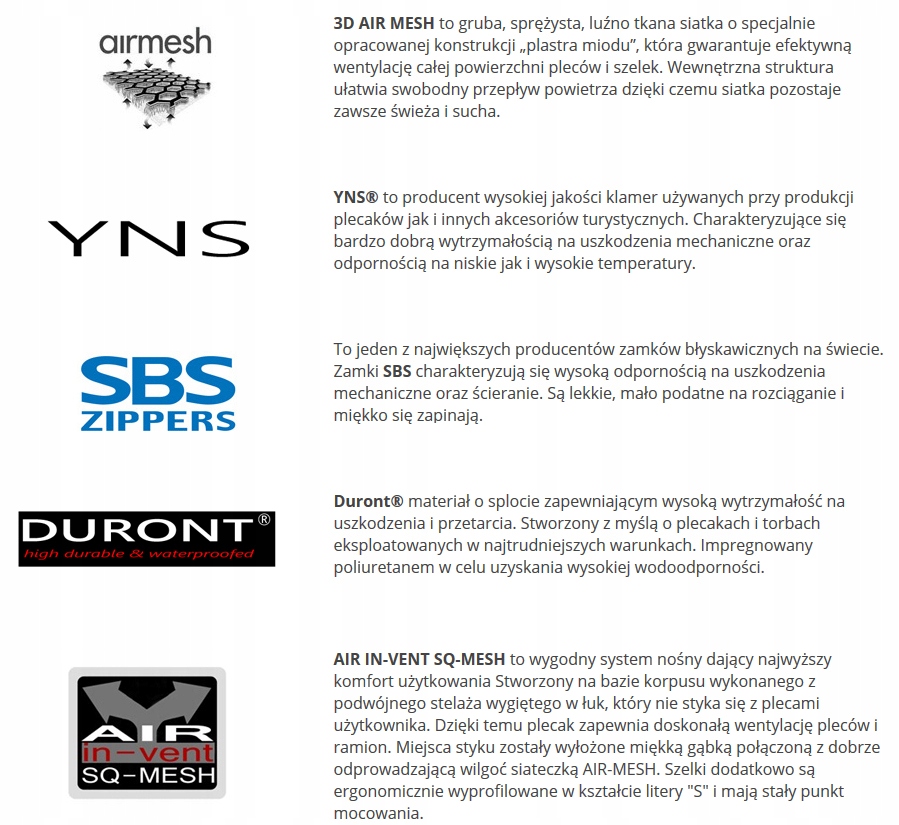 PLECAK BERGSON ARENDAL 25L BLACK ODDYCHAJĄCE PLECY Materiał dominujący poliester