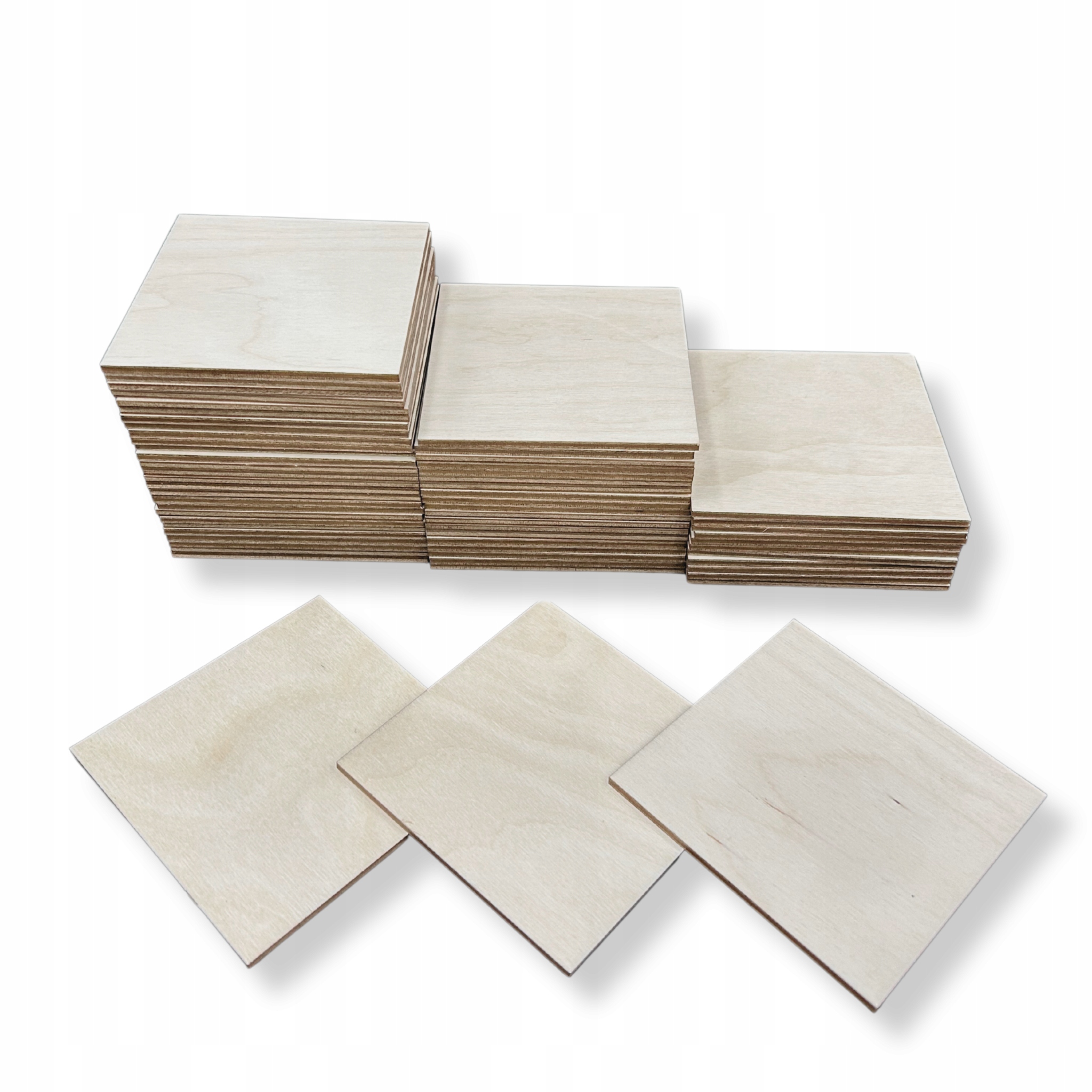 Čtverce z překližky k ozdobení 100 Ks 9x9cm Překližka 3mm
