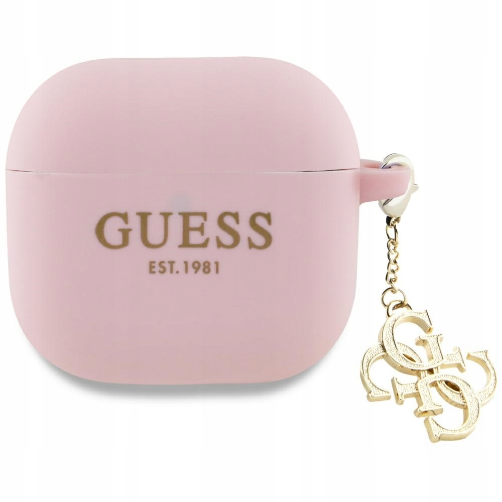 Guess GUA4LECG4P AirPods 4 cover růžová/pink Silicone 4G Charm