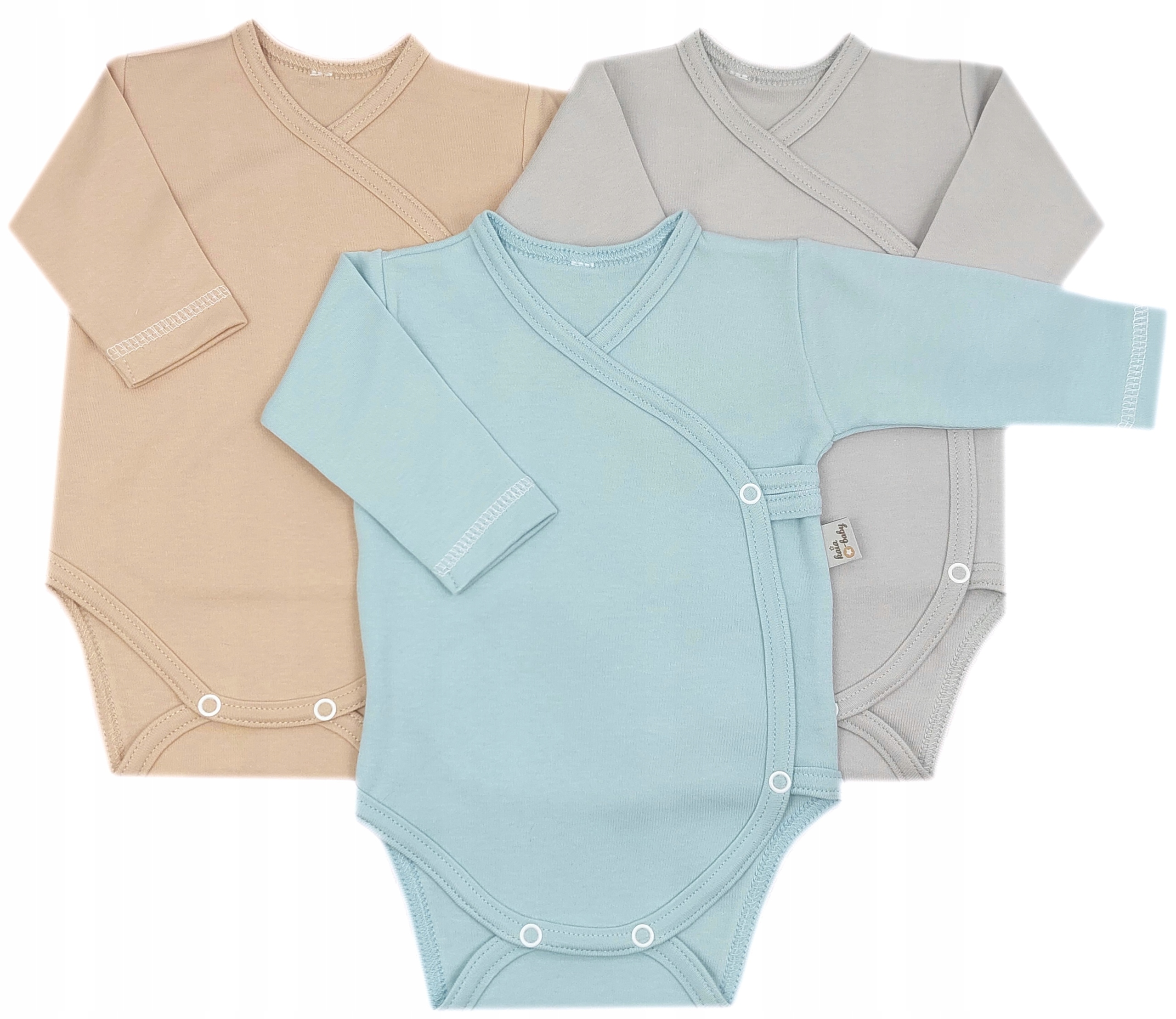 3 PAK BODY KOPERTOWE GŁADKIE r.62 BAWEŁNIANE BEŻ POPIEL MOHITO /33/30a/24/