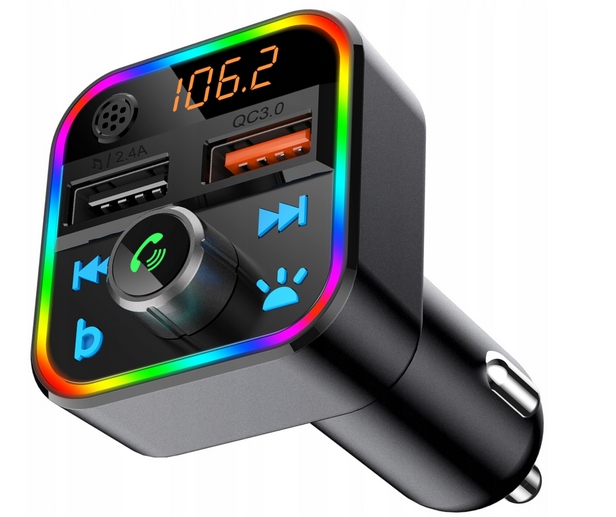 TRANSMITER FM BLUETOOTH MP3 SD ŁADOWARKA 2xUSB Cechy dodatkowe wbudowany mikrofon