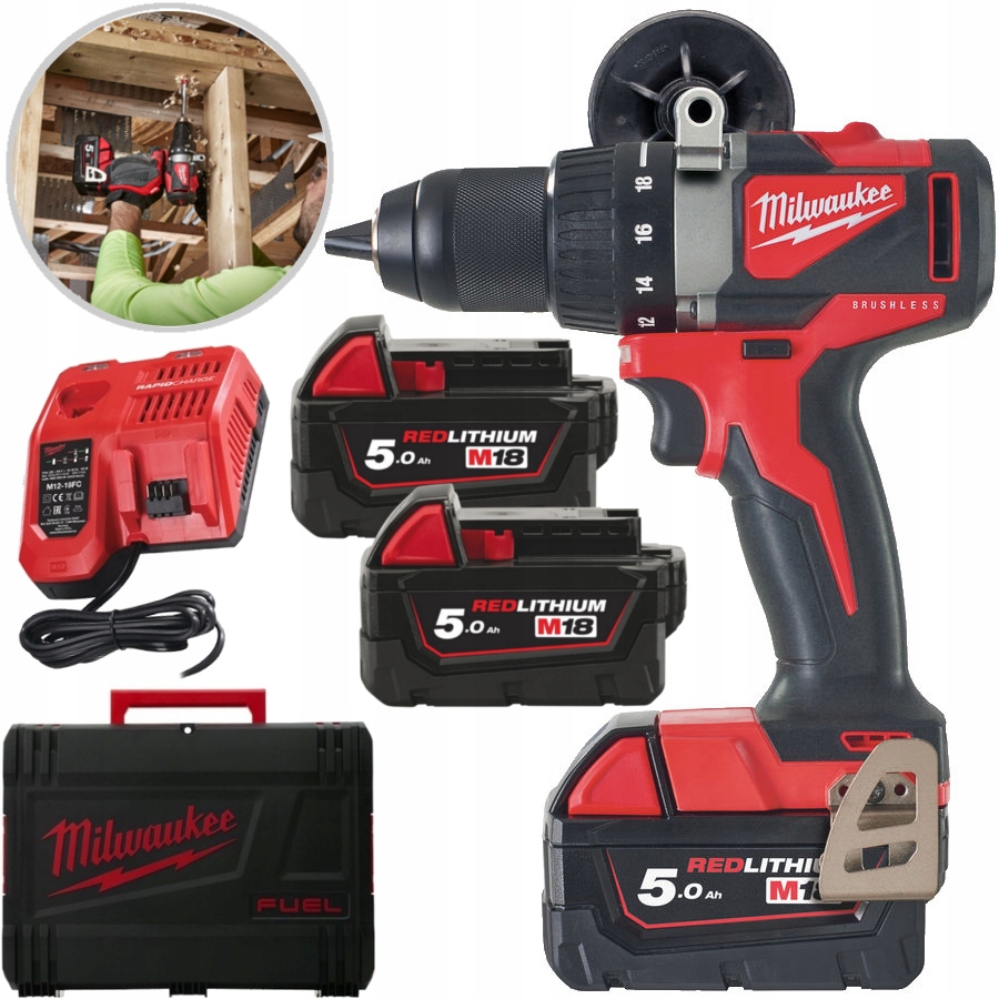 

Milwaukee M18 Wiertarko Wkrętarka 82Nm 18V 2xAKU