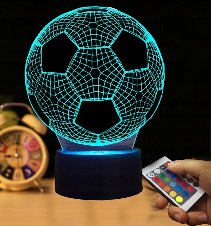 LAMPKA NOCNA PIŁKA NOŻNA LED Z PILOTEM 3D MOCNA EAN (GTIN) 5904653727312