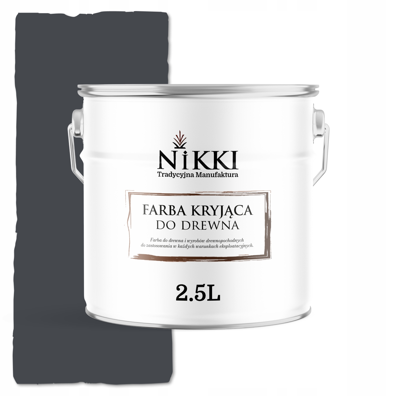 Barva Na Dřevo Kryjící Dveře Renovace Barva Grafitová RAL7024 Lesk 2,5L