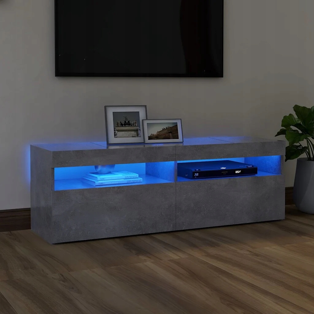 Petrashop Tv skříňka s Led osvětlením betonově šedá 120 x 35 x 40 cm Šedá