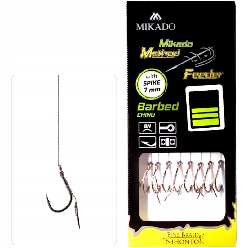 Przypony Mikado Method Feeder Z Igłą Hak Zadzior 14 Plecionka 0.10mm 10cm 8