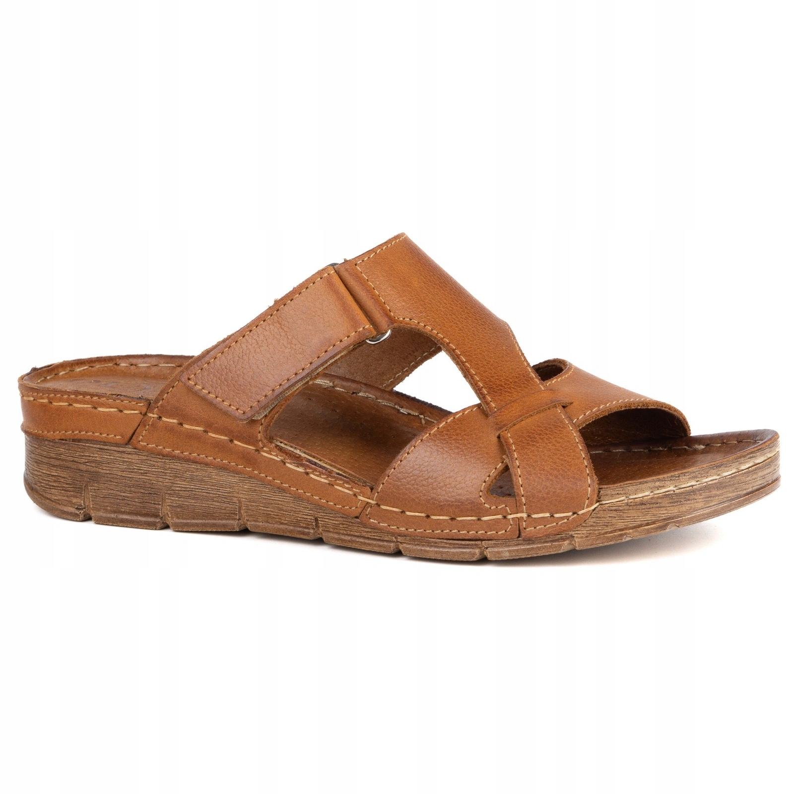 Nazouváky Olivier 908K na klínku 4 cm na suchý zip, červené, velikost 37